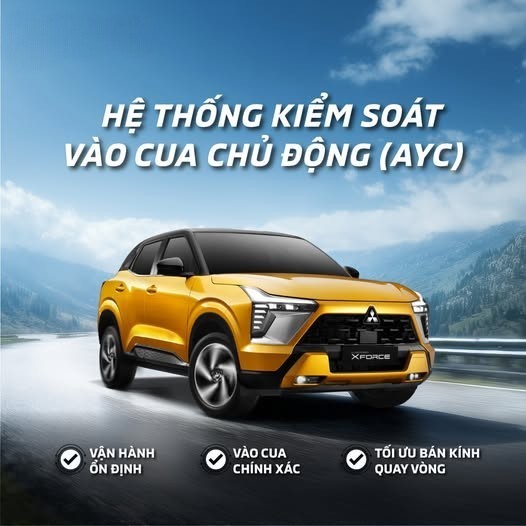 Trước những ngã rẽ bất ngờ hay cung đường trơn trượt, Mitsubishi XFORCE luôn đảm bảo sự an toàn của bạn nhờ hệ thống kiểm soát vào cua chủ động AYC: