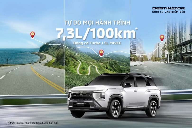 Mitsubishi Destinator có mức tiêu thụ nhiên liệu khoảng 7,3L/100km (trên đường hỗn hợp) – con số lý tưởng đối với một mẫu SUV 7 chỗ đa năng & đẳng cấp. Nhờ sự cân bằng giữa hiệu suất vận hành và khả năng tiết kiệm nhiên liệu, Mitsubishi Destinator đưa bạn đi xa hơn và thoải mái hơn mỗi ngày, đồng thời tối ưu chi phí vận hành trong dài hạn.